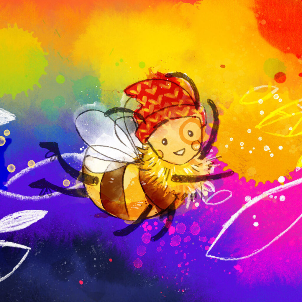 Illustration der kleinen Biene Millie.